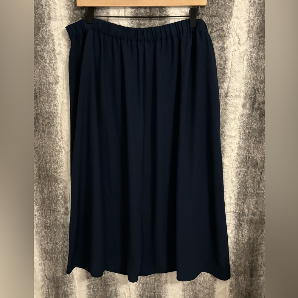 Lauren Conrad Navy Button-Front A-Line Skirt size XL - Picture 4 of 9
